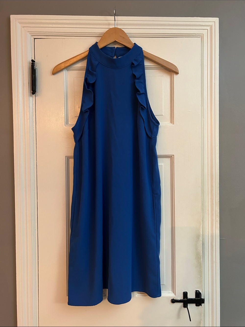Jack by BB Dakota Blue Ruffle-Trim Halter Dress BRAND NEW w/o Tags